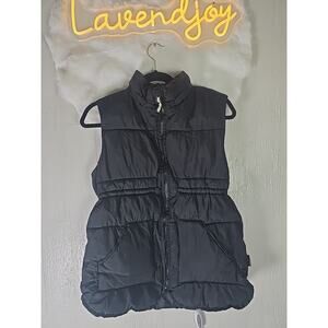 H&M Quilted Puffer Vest Girls Youth 12-14 Black Winter School Ski Snowboarding
